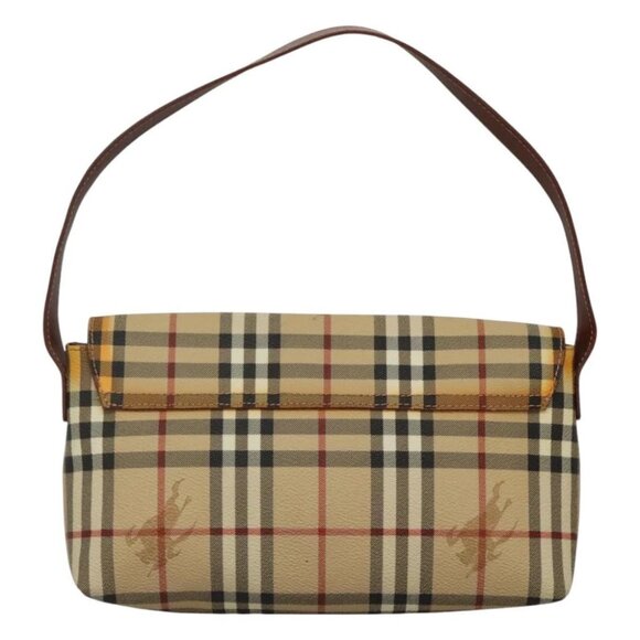 BURBERRY Nova Check Shoulder Bag PVC Leather Beige - Picture 3 of 16